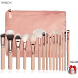 15pcs Pink Makeup Brushes Set