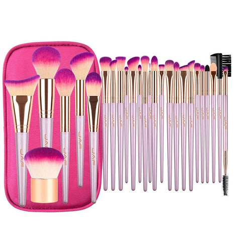 26pcs Gold Makeup Brush Set&Zipper Case Travel Bag